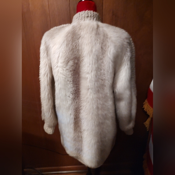 Vintage D'Espririt D&P Faux Fur Jacket Knit Collar,Cuffs & Accents Size 10 - Picture 4 of 5